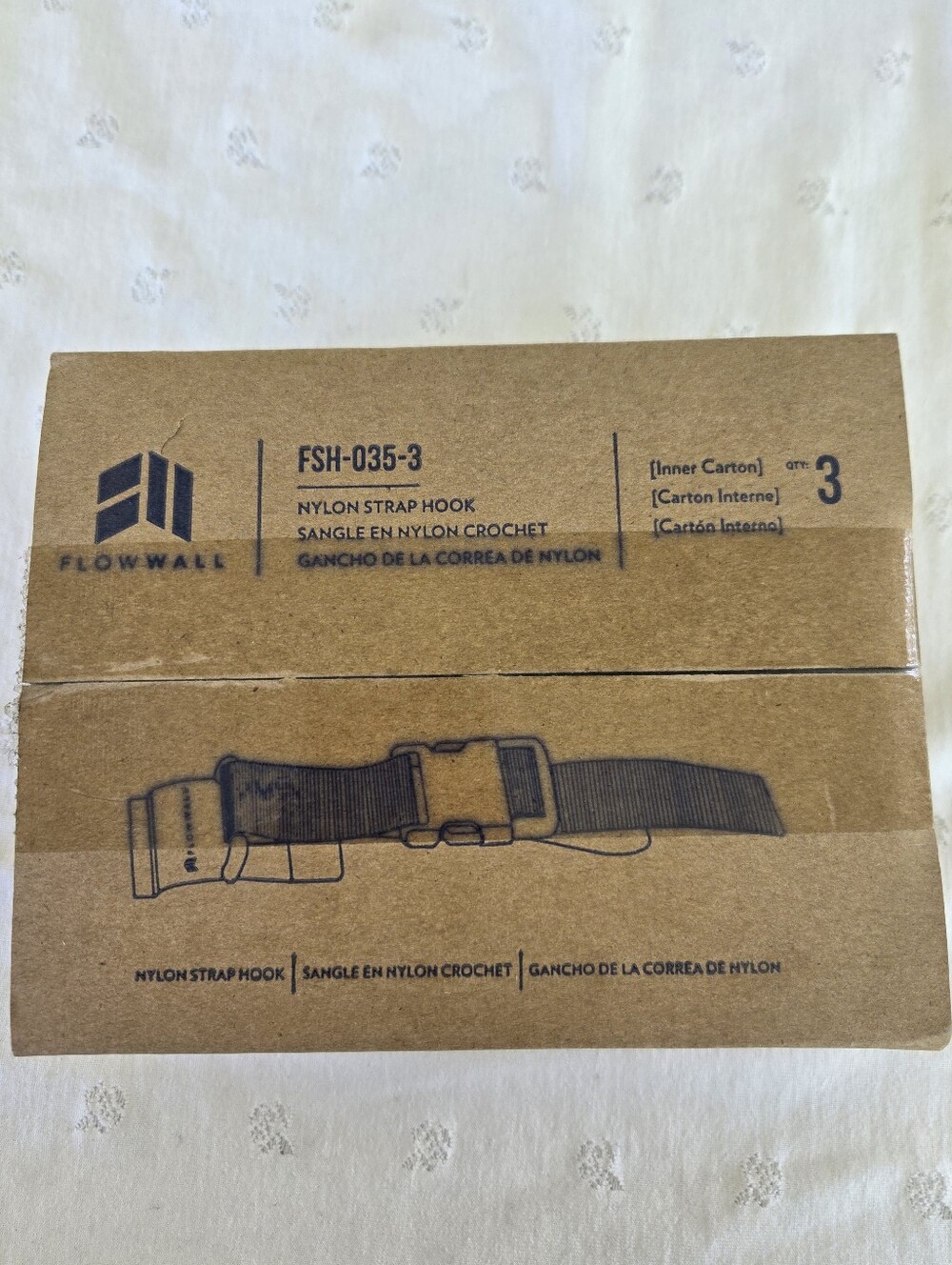 Flow Wall Nylon Strap Hook - Black (Pack of 3 FSH-035-3